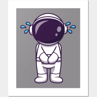 Astronaut Crying Cartoon Posters and Art